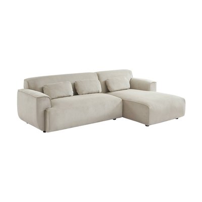 Canapé d'angle droite 2-3 places velours WALLAS SWEEEK