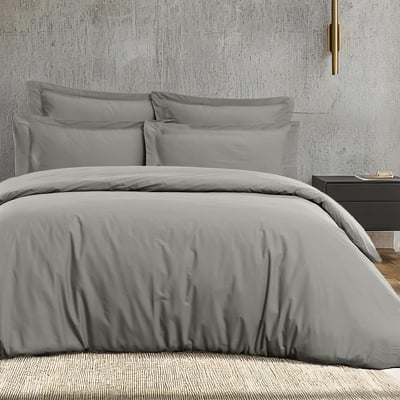 Parure housse de couette satin + 2 taies 65x65 cm VERSALUXE UNI SENSEI MAISON