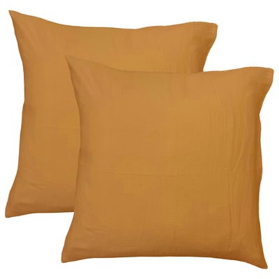 Set de 2 taies d'oreiller unies en coton, GAZE DE COTON MATT ET ROSE