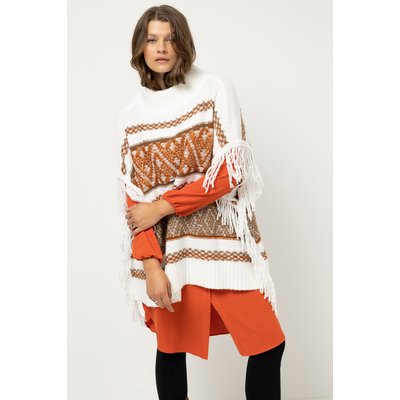 Poncho oversize, motif ethnique, franges STUDIO UNTOLD
