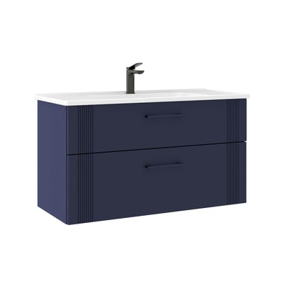 Meuble suspendu 2 tiroirs + vasque 100 cm ONDIA PIER IMPORT