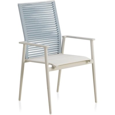 x4 chaises extérieur aluminium  dossier tressé corde RECOLLECTION