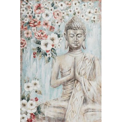 Tableau de Bouddha fond fleuri PIER IMPORT