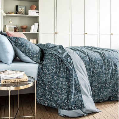 Parure de lit Housse de couette + taie carrée en percale de coton, ODE NOCTURNE ESSIX