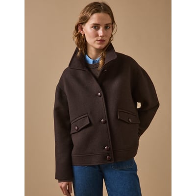 Manteau court lainage uni CYRILLUS