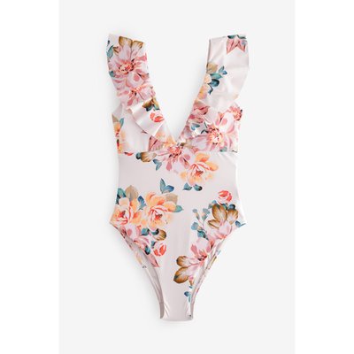 Maillot de bain pigeonnant gainant à volants NEXT