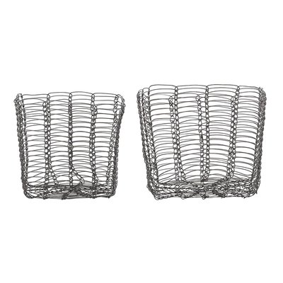 Ensemble de 2 paniers en fil gris BLOOMINGVILLE