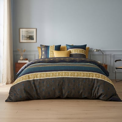 Parure housse de couette 100%coton 57fils qobe ATELIER DU COTON