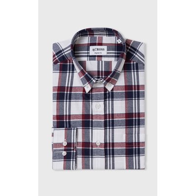 Chemise Regular fit sport grands carreaux en cotton gratté ACROSS