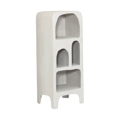 Bibliothèque en bois effet béton blanc  DANAÉ MADE IN MEUBLES 