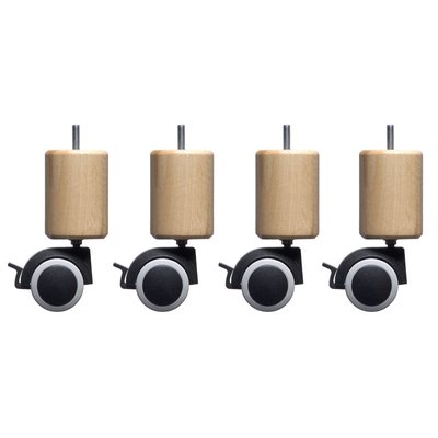 Pied bois à roulette, frein (lot de 4) SOMEO