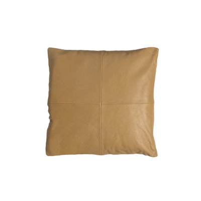 Housse de coussin en coton et cuir 40x40 SIA DECO