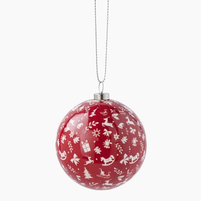 Boule décors de Noël, 7cm, en papier MONOPRIX