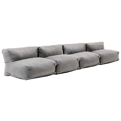 Salon de jardin modulable avec 4 chauffeuses, MIXI OVIALA