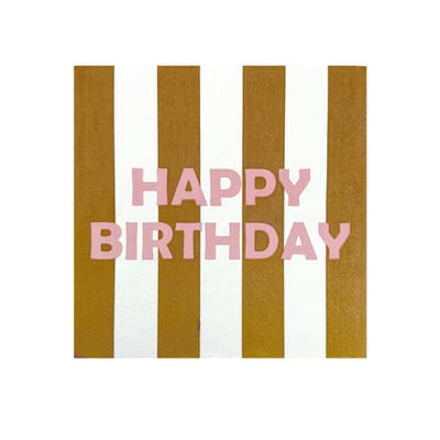Lot de 20 serviettes en papier imprimées Happy Birthday OPJET