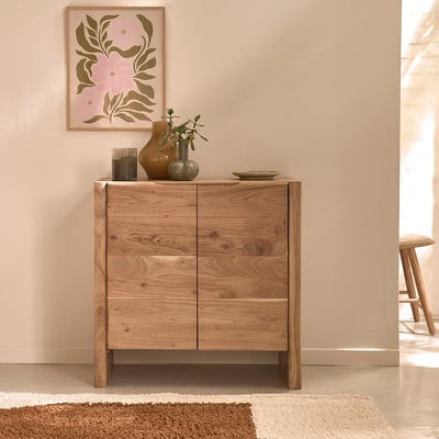 Buffet 2 portes en acacia massif 80 cm  CALI BERAH GETAH