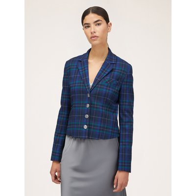 Veste blazer courte en tissu teint en FIL à carreaux MOTIVI