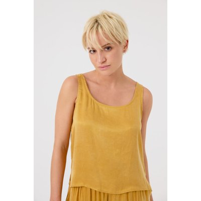 Top fluide en lin moutarde AUDELIA ARTLOVE