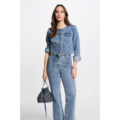 Veste courte en jean MORGAN