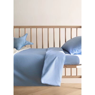 Housse de couette berceau percale rayures bicolore MANGO HOME