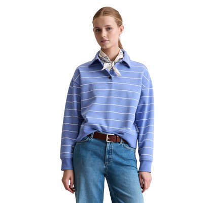 Sweat-shirt polo rayé relaxed en pur coton bio MARC O’POLO DENIM