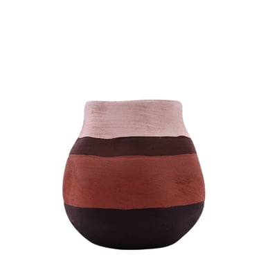 Vase en grès 3 couleurs, H17cm ORNAMI