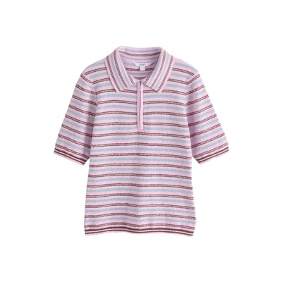 Polo aspect maille manches courtes/col zippé NEXT