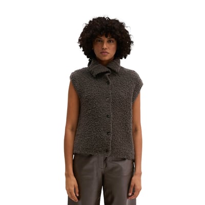 Cardigan sans manches, coupe slim en fil bouclé MARC O'POLO