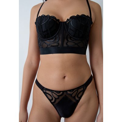 Soutien-gorge bustier coques fines satin et broderie SUSPENSE ETAM