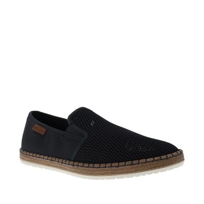 Espadrilles homme marine unies en toile et à semelle à corde RIEKER