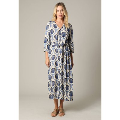Robe longue en viscose avec incrustation fils fil textile, à motifs JADY DEELUXE