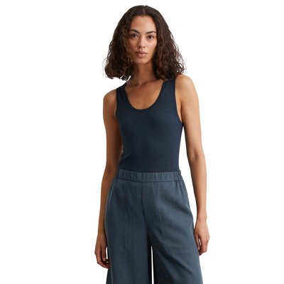 Top en maille fine slim en mélange coton organique-lin MARC O'POLO