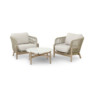 Salon de jardin 2 fauteuils, table, PROVENZA DEFORA HOME