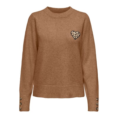 Pull con cuore stampa leopardata ONLY