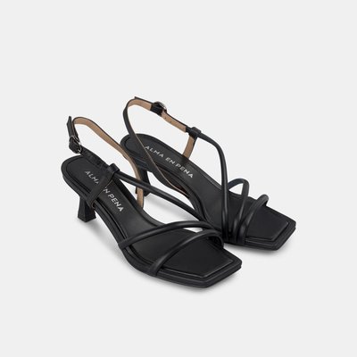 Sandales à talons avec brides croisées et bout carré ALMA EN PENA