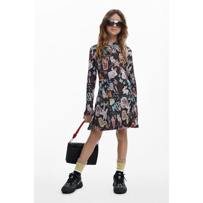 Robe patineuse chats à manches longues DESIGUAL