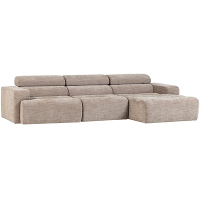 Canapé d'angle droite en tissu NOVI WOOOD