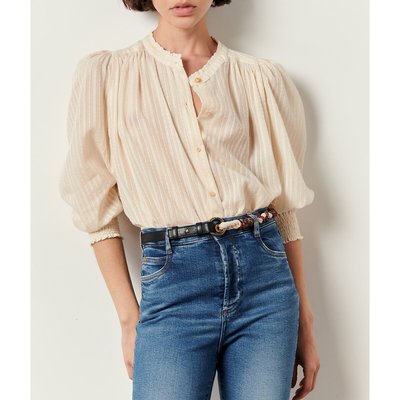 Amalia Ruffle Collar Blouse with 3/4 Length Sleeves SESSUN
