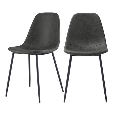 Lot de 2 chaises en cuir synthétique - HENRIK RENDEZ-VOUS DÉCO