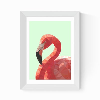 Geometric Flamingo by Studio Cockatoo Print EAST END PRINTS