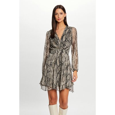 Robe évasée imprimé python MORGAN