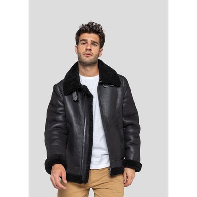 Blouson col chemise zippé en cuir REAGAN QUEENSTOWN REDSKINS