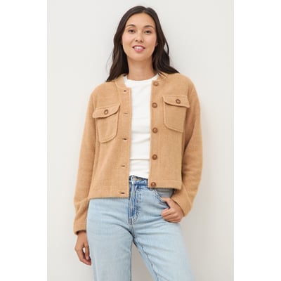 Gilet droit manches longues col mao BONOBO