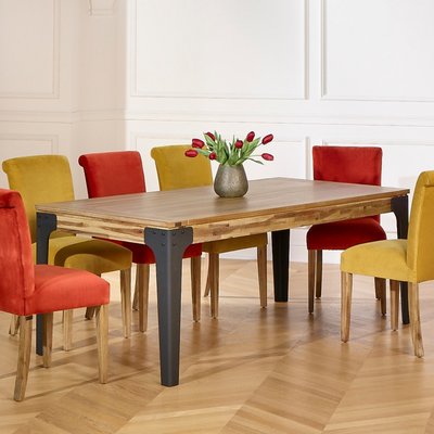 Table rectangulaire en acacia 1 rallonge 8/10 couverts BALTIMORE ROBIN DES BOIS