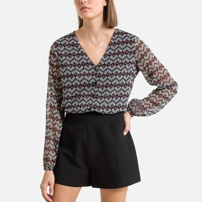Bluse mit V-Ausschnitt und Printmuster ONLY