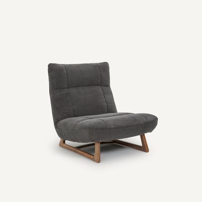 Fauteuil noyer et tissu velours côtelé, Lafar AM.PM