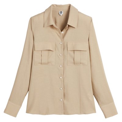 Camisa com mistura de lyocell, mangas compridas LA REDOUTE COLLECTIONS