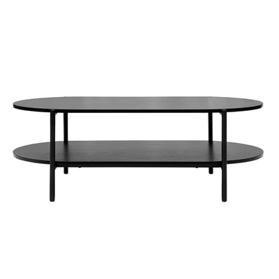 Table basse ovale finition bois foncé noyer et métal L115 cm BRUNA MILIBOO