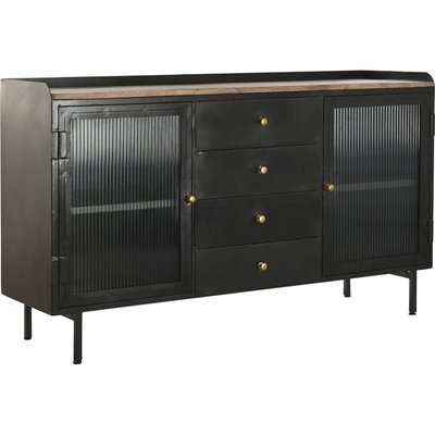 Buffet en métal et bois, finitions dorées RECOLLECTION