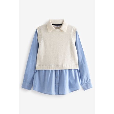 Pull en maille à col polo coupe classique NEXT